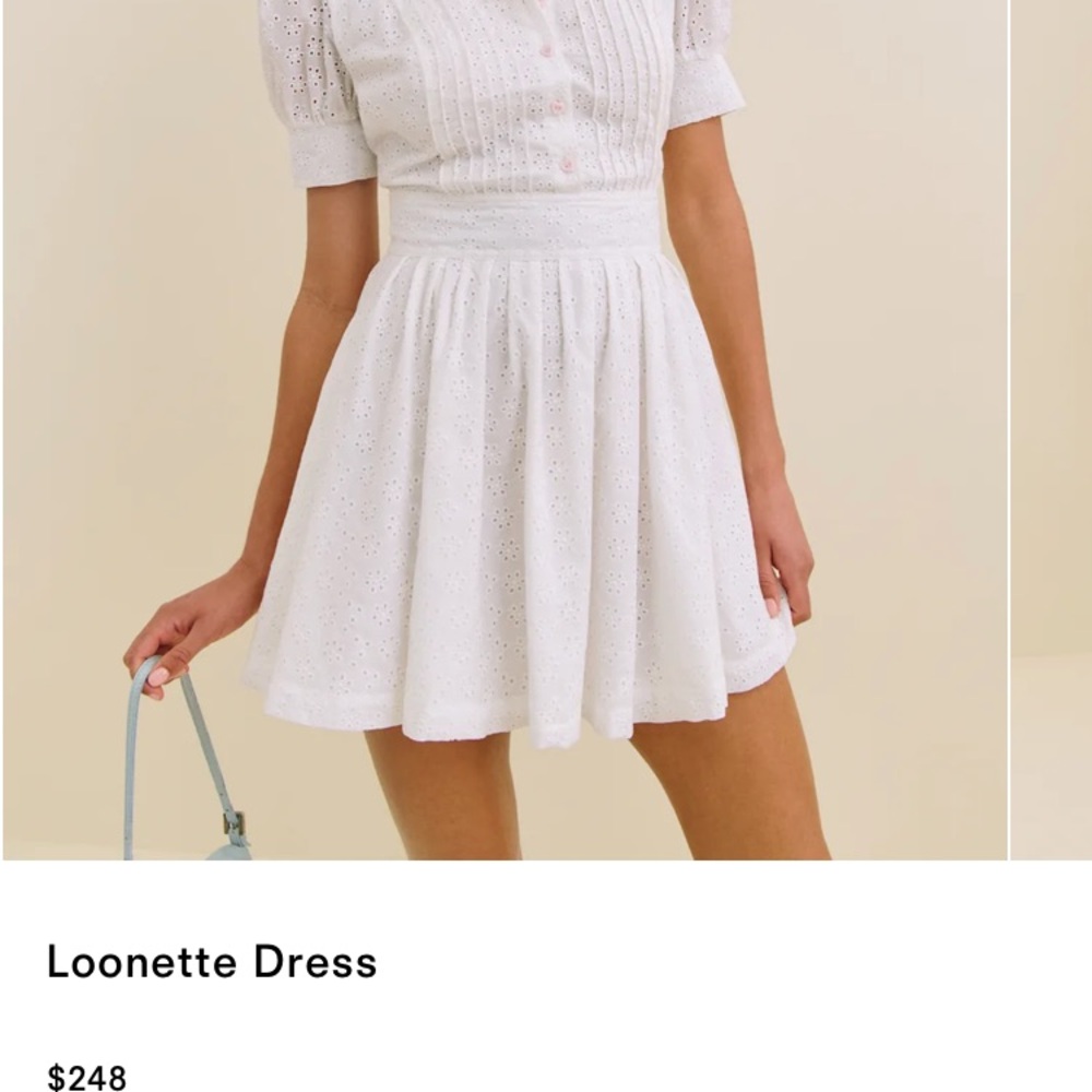 Reformation White Eyelet Mini Dress